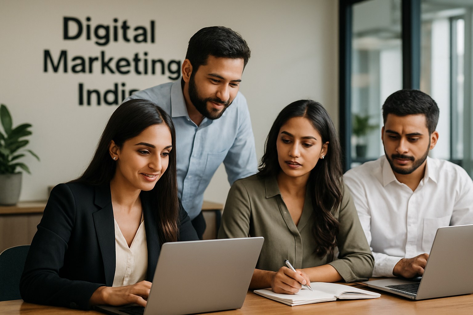 The Digital Marketing India team planning a client campaign